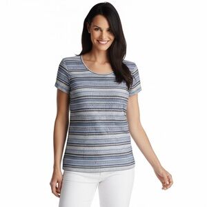 Dress Barn Striped, Textured Top, Size L